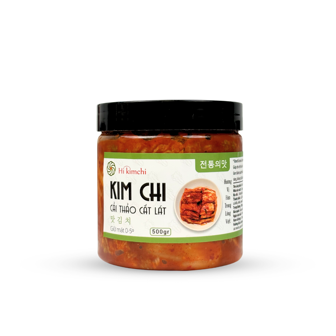 Kim chi cải thảo cắt lát 500g hộp tròn