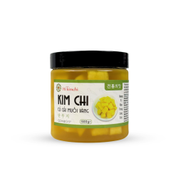 Kimchi củ cải vàng 500g hộp tròn